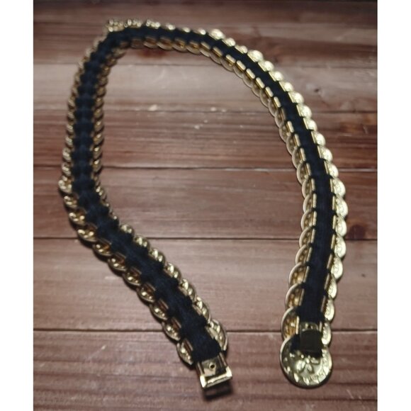 Elastic Stretch Belt Gold Tone Coin Disc Cinch Waist Jewelry 26\